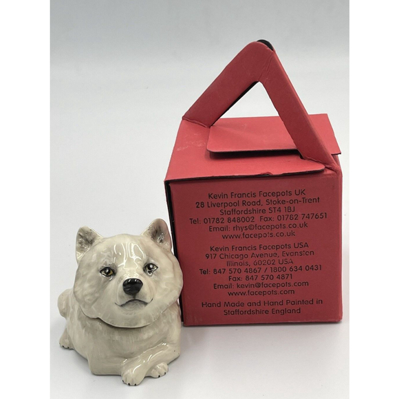 Kevin Francis Face Pot The White Wolf Limited Edition Numbered NIB Trinket Box - Picture 2 of 10